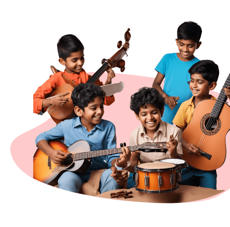 Children playing music